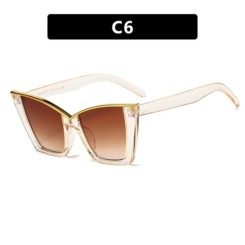 Women extravagant sunglasses with unique design and golden accents Stornfield