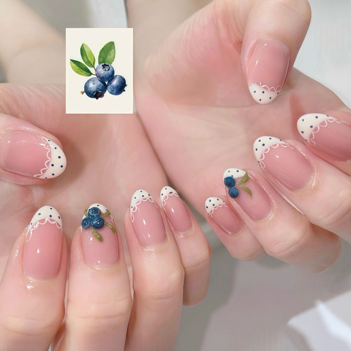 Themed Decorative Press-On Nail Set with Artistic Designs