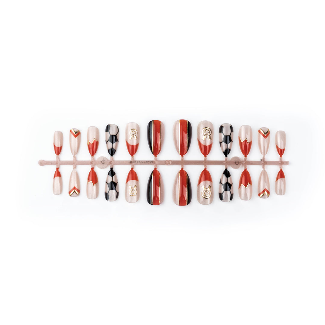 Sports-Themed Press-On Nail Art Set