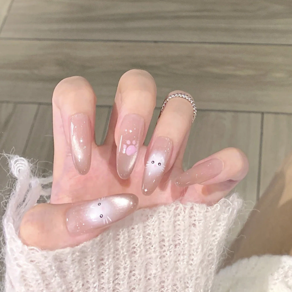 Artistic Press-On Nail Set with Playful Animal Designs Stornfield
