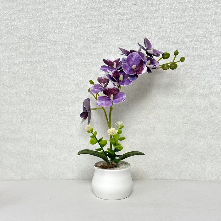 Elegant Faux Orchid Arrangement for Home Decor Display