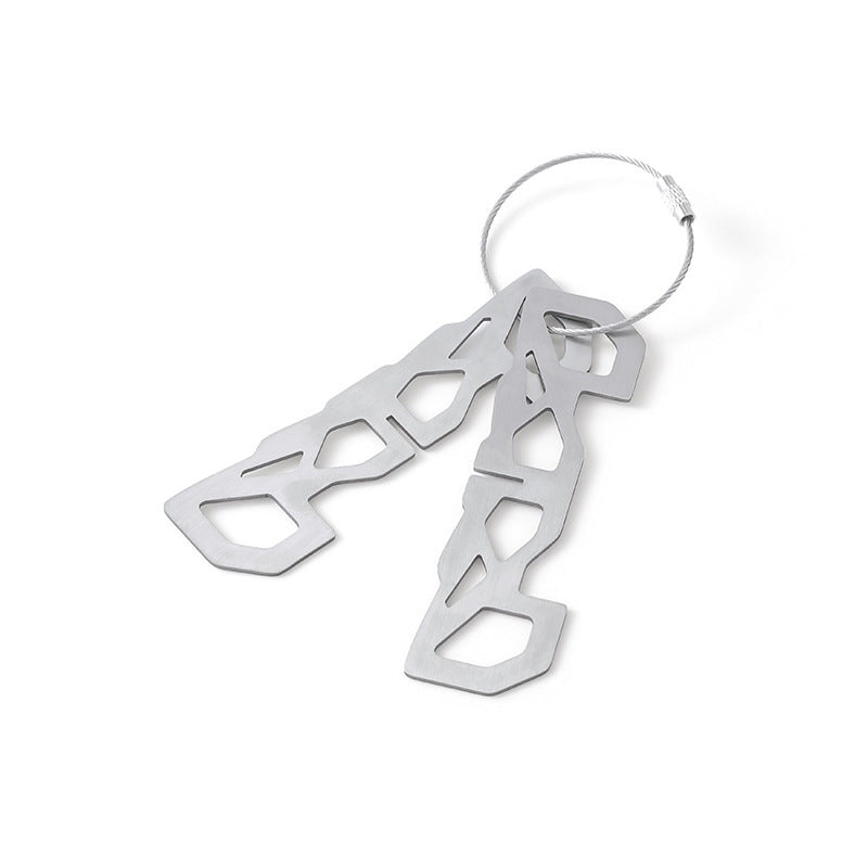stainless steel flat key multi-tool organizer with braided cable loop Stornfield