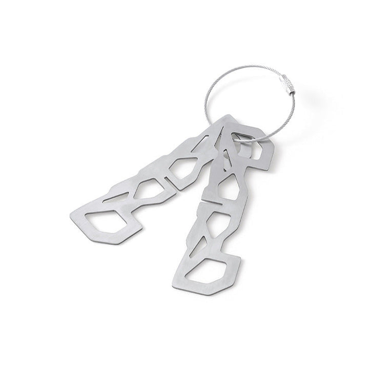 stainless steel flat key multi-tool organizer with braided cable loop Stornfield