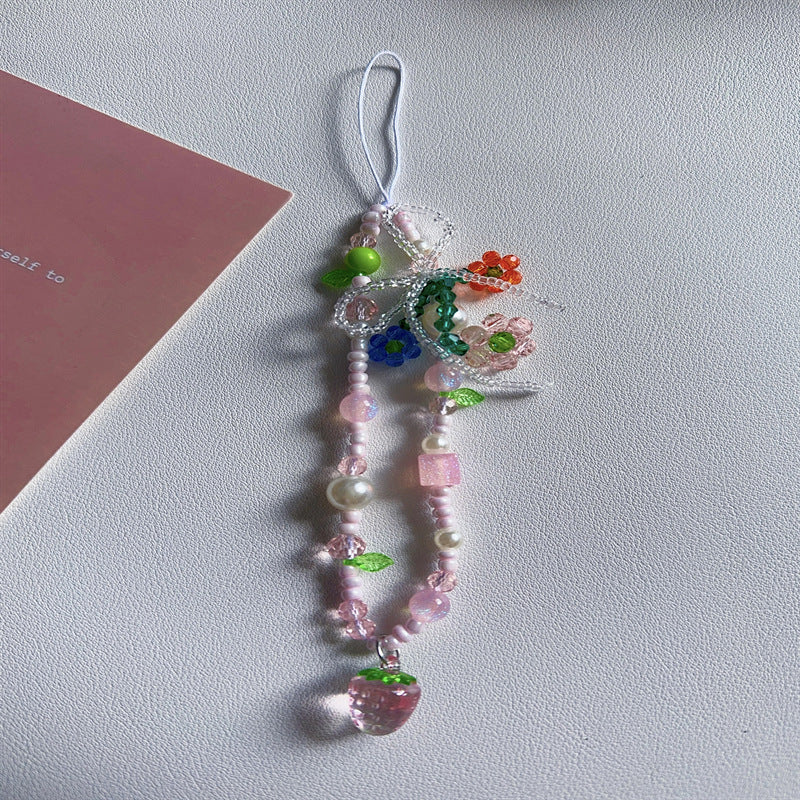 Floral Charm Beaded Phone Strap Stornfield
