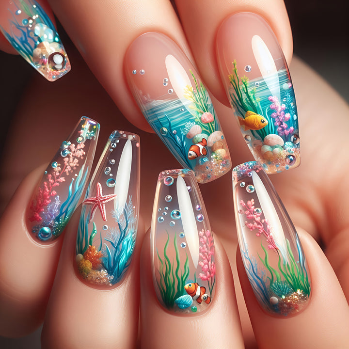 Artificial nails with underwater motif Stornfield