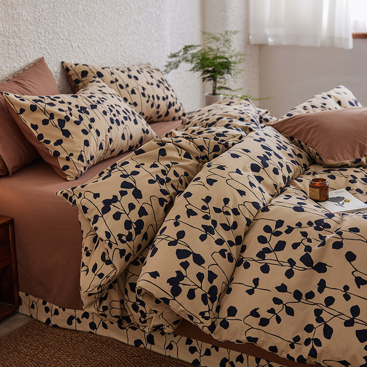 Luxury Botanical Print Duvet Cover Set