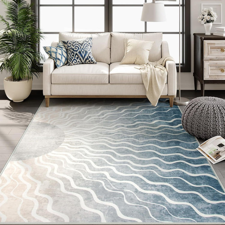 Artistic Wave Pattern Area Rug Stornfield