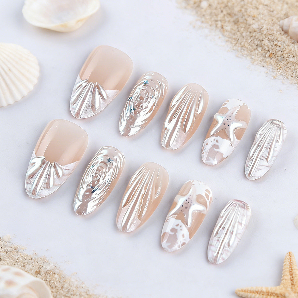 Artistic Ocean-Inspired Gel Nail Design Stornfield