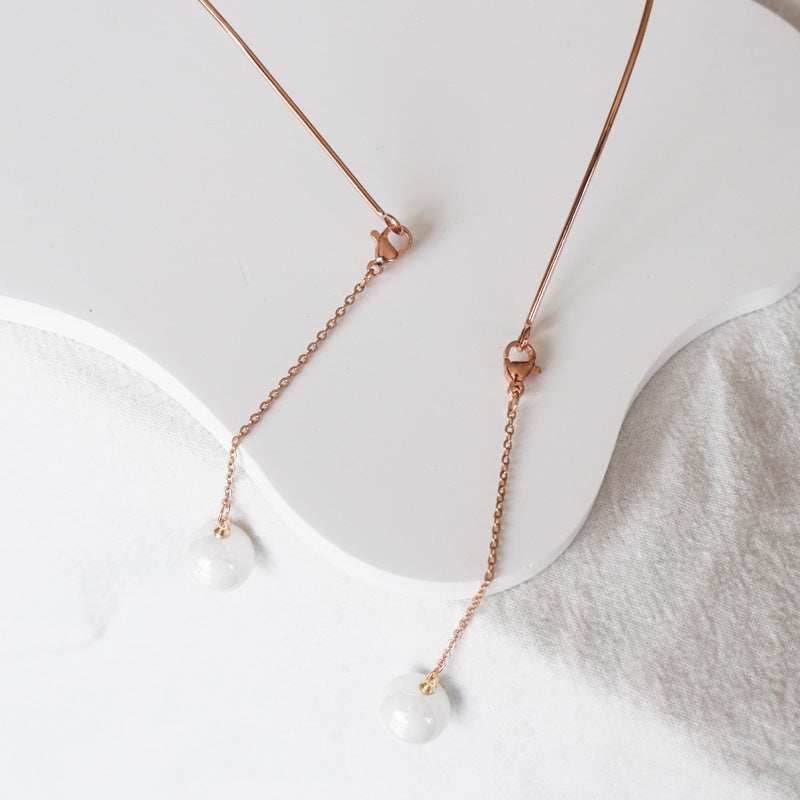 Elegant Long Pendant Pearl Earrings Stornfield