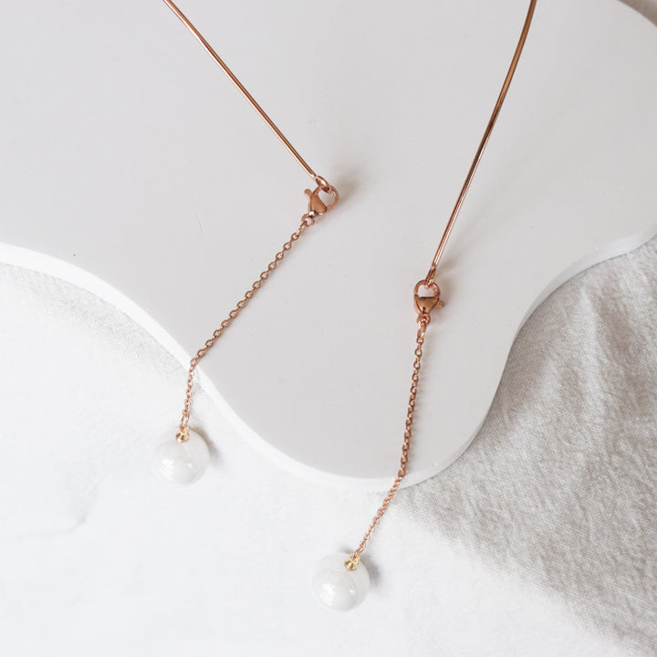 Elegant Long Pendant Pearl Earrings Stornfield