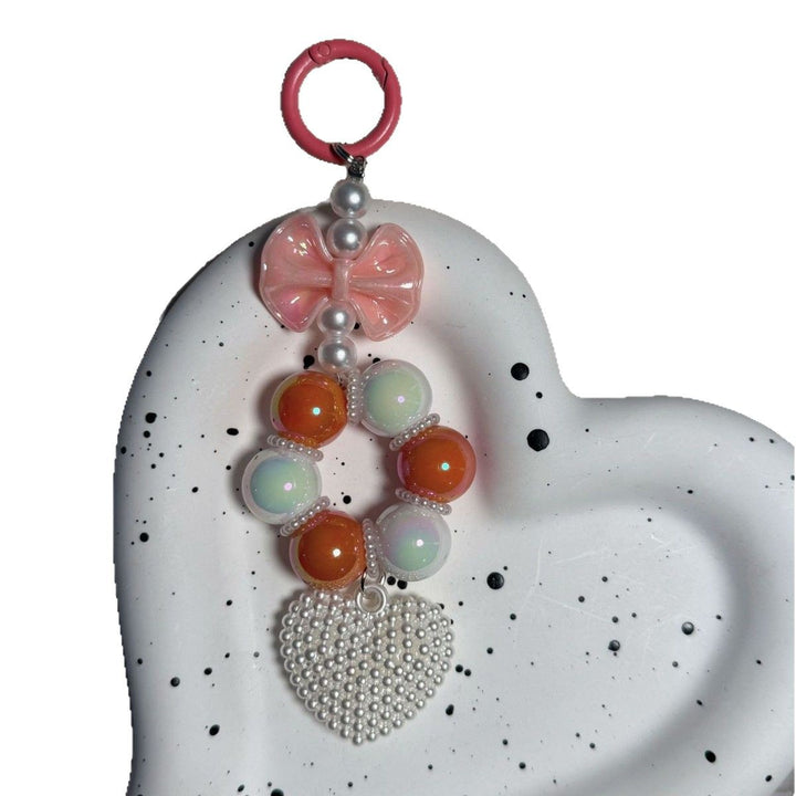 Decorative Bow and Bead Charm Keychain Stornfield