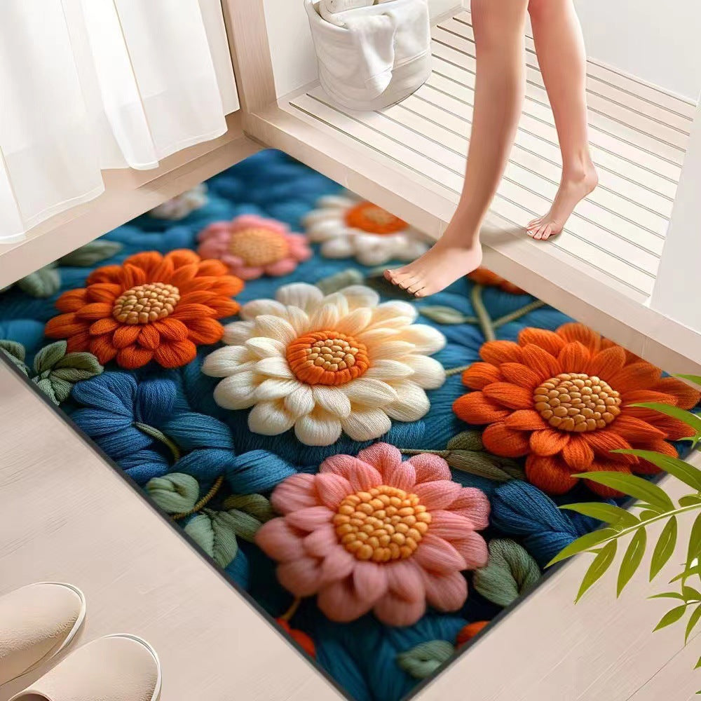 Floral Textured Indoor Mat Stornfield