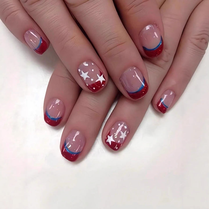 Patriotic Gel Nail Art Extensions Stornfield