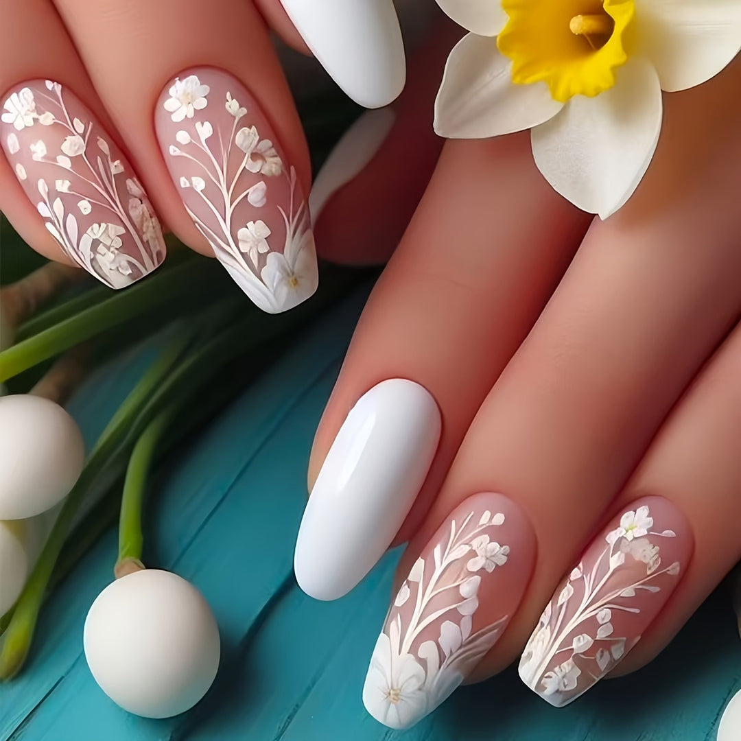 Elegant Flower Art Press-On Nail Set Stornfield