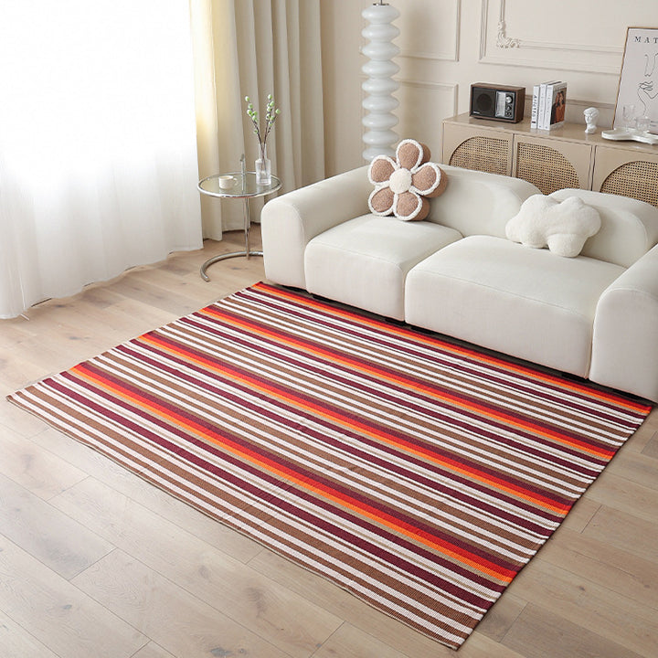 Large area living room rug check pattern, flat woven