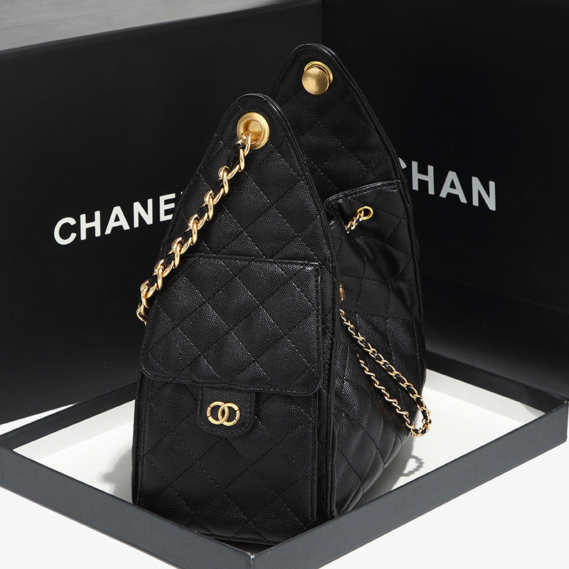 Quilted Drawstring Bucket Handbag
