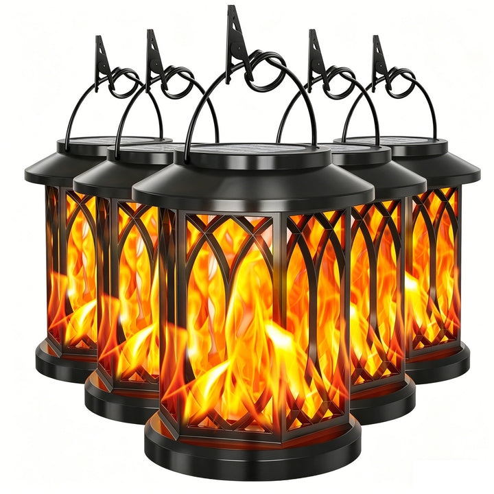 Decorative Solar Hanging Lantern With Metal Lattice Panels Stornfield