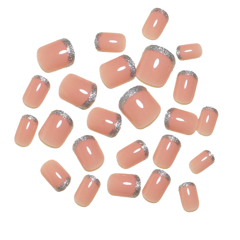 Sparkling French Tip Press-On Nails Stornfield