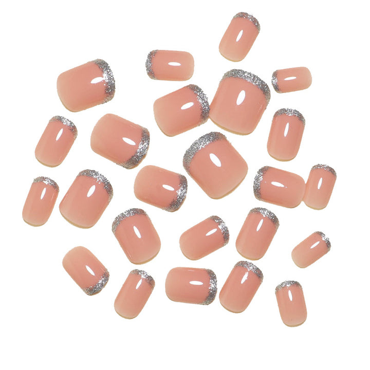Sparkling French Tip Press-On Nails Stornfield