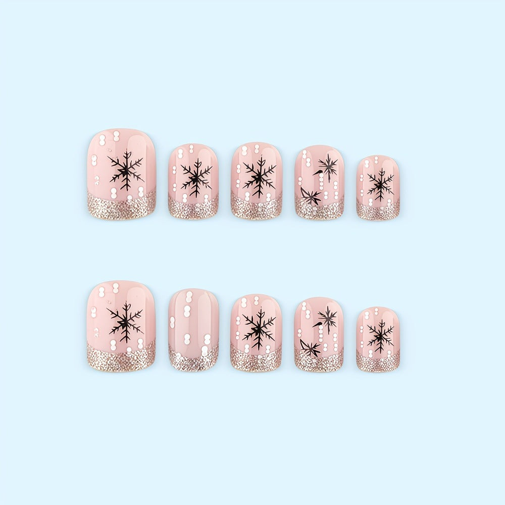 Artificial nails in festive snowflake design Stornfield