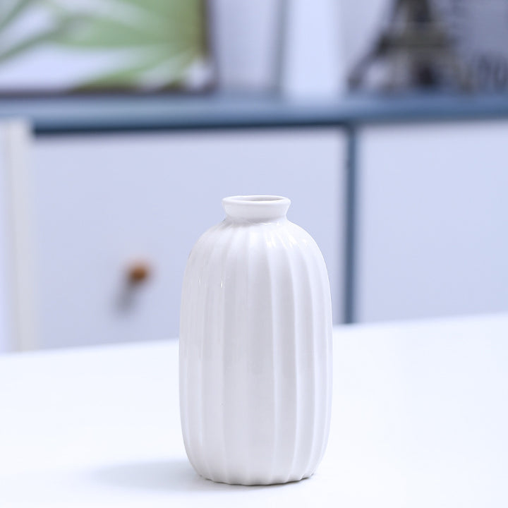 Ribbed Ceramic Bud Vase Stornfeild