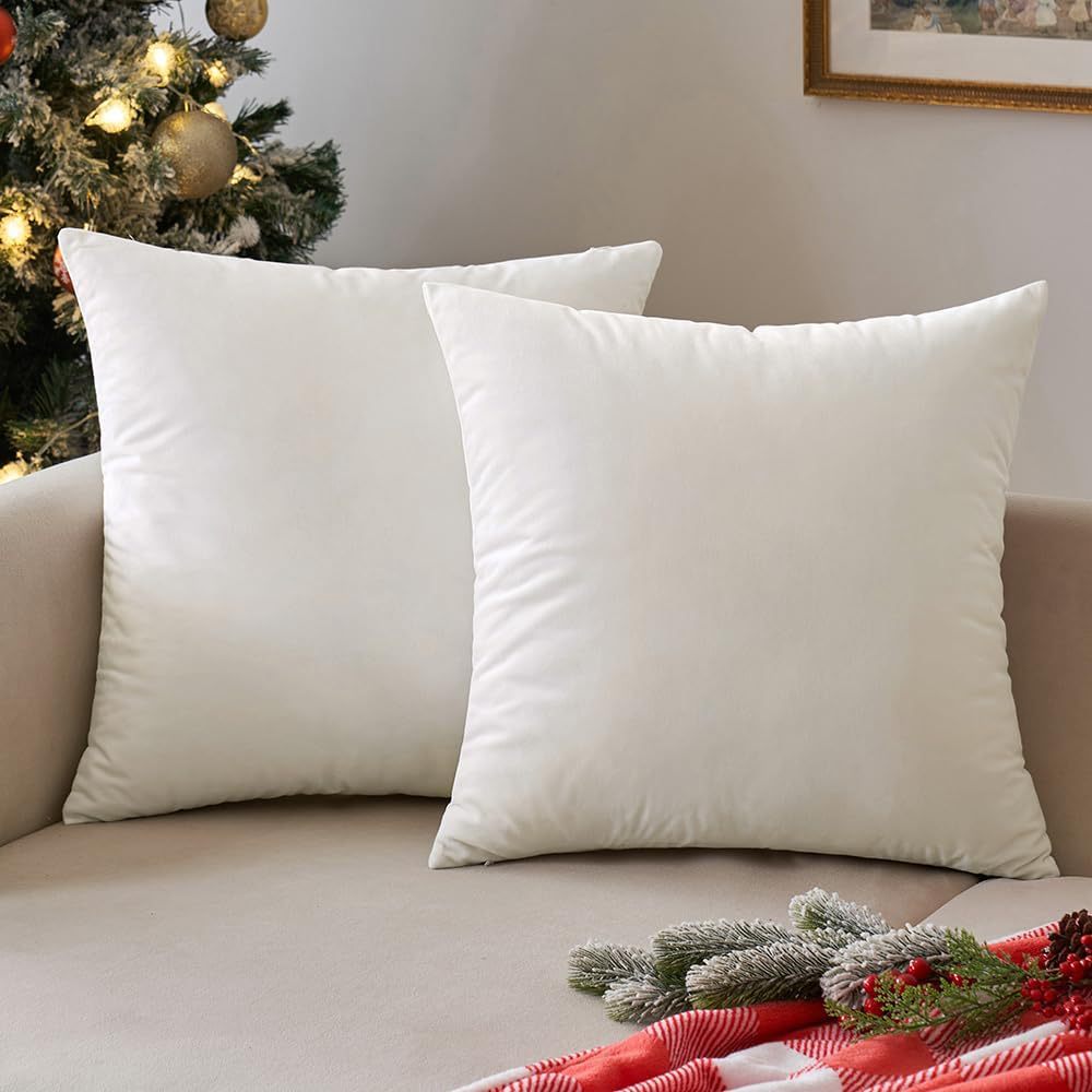 Plush Velvet Lumbar and Square Throw Pillow Covers