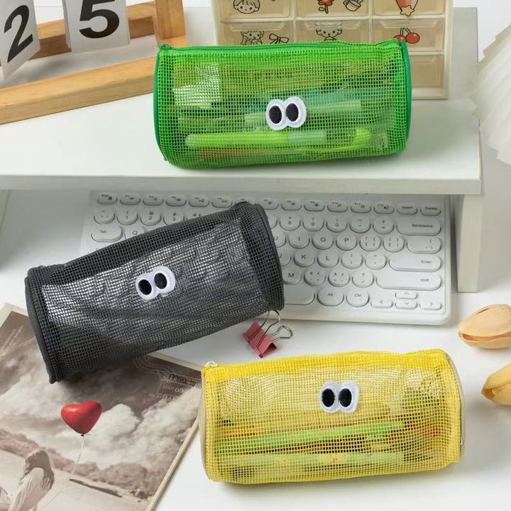Cute Character Mesh Pencil Pouch