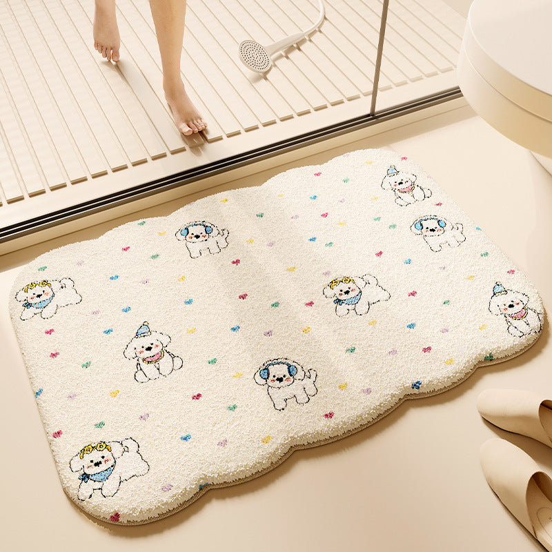 Decorative Plush Bath Mat for Bathroom
