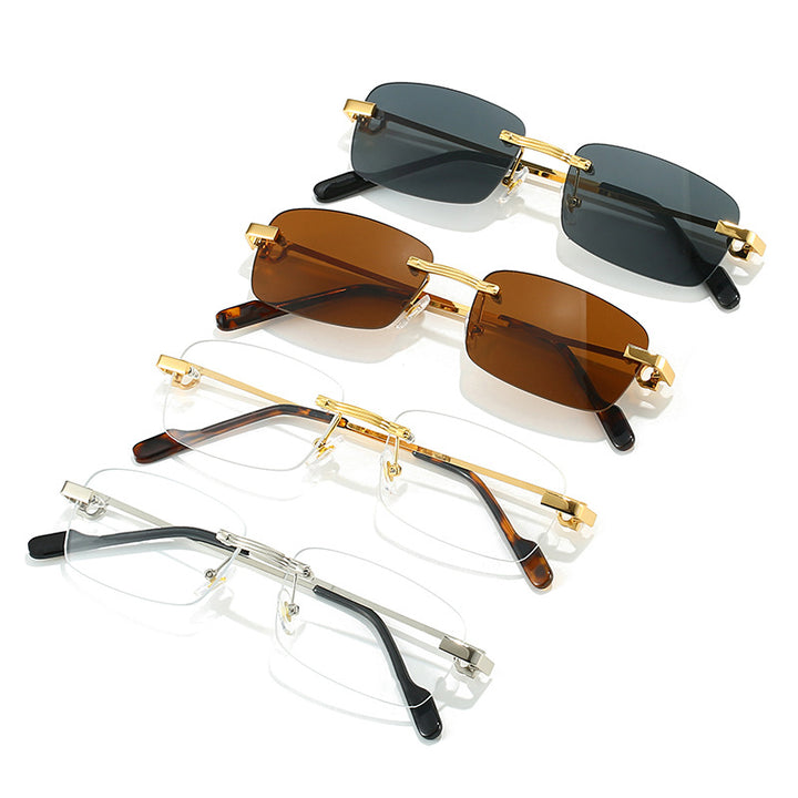 Women's fashionable rectangular sunglasses with delicate metal frame Stornfield