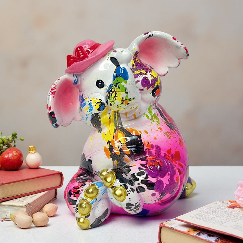 Artistic elephant figure with football motif Stornfield