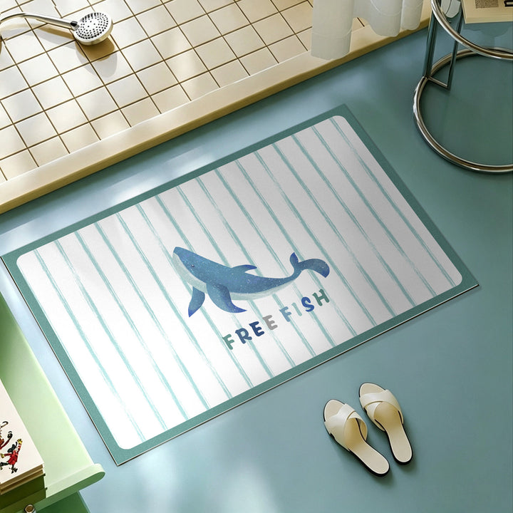 Playful Cartoon-Themed Bath Mat