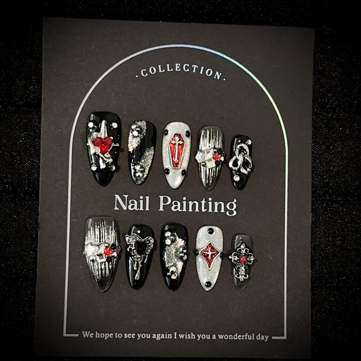 Gothic-Inspired Decorative Press-On Nails