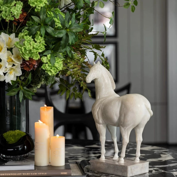 Decorative Alabaster Horse Statue