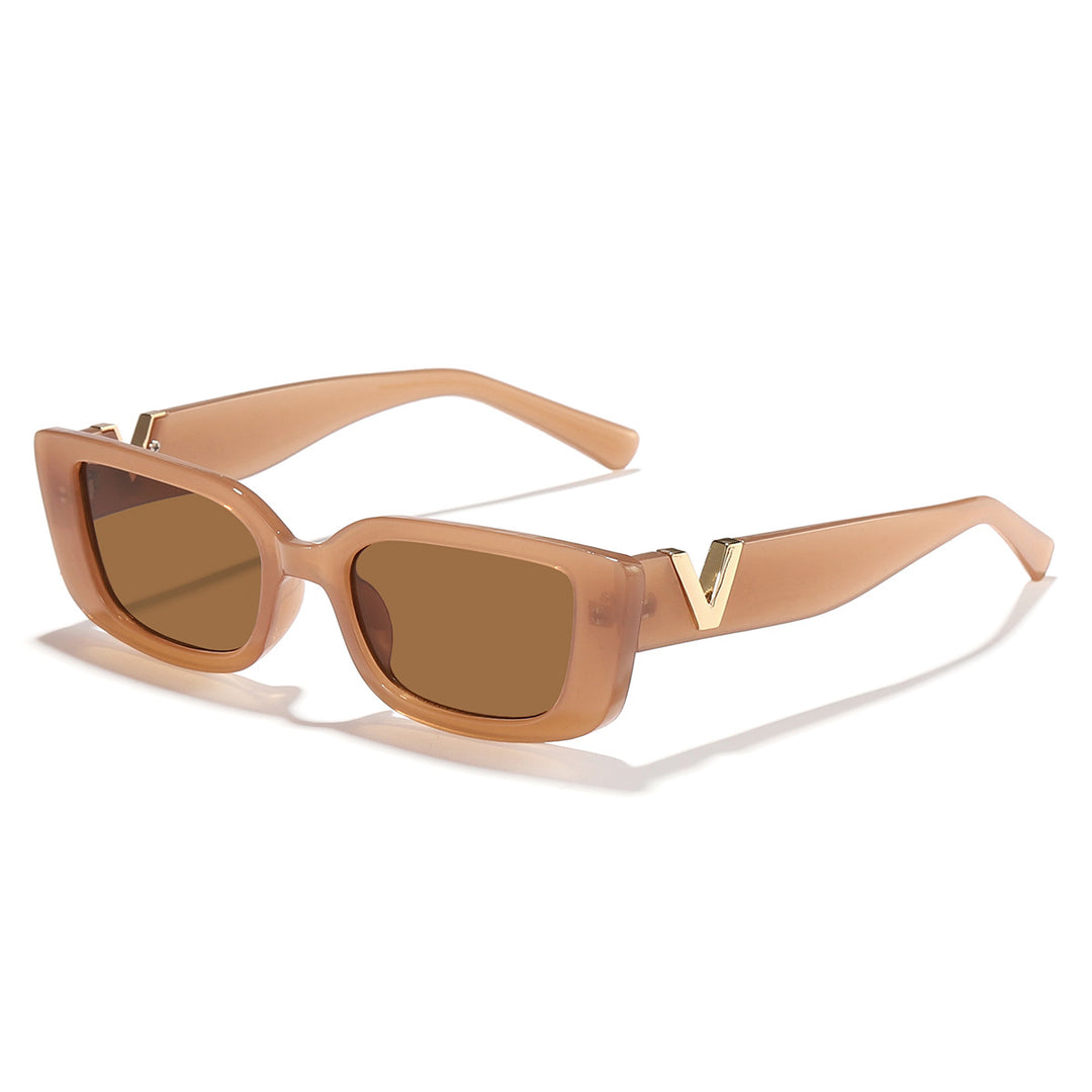 Ladies fashionable square sunglasses with golden accents Stornfield