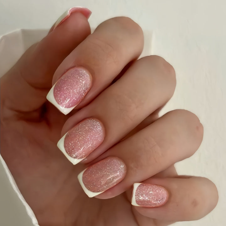 Glossy French Tip Press-On Nails Set Stornfield