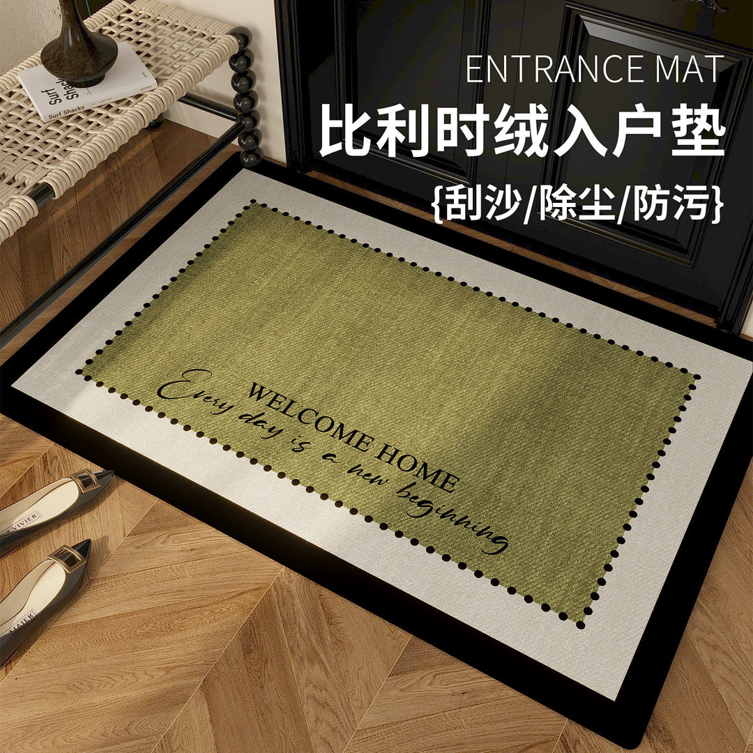 Elegant Floral Design Entrance Mat