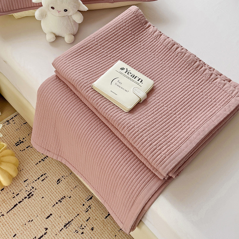 Lightweight Textured Cotton Quilt Bedspread Set