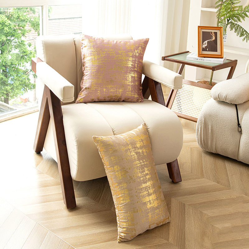 Metallic Abstract Jacquard Throw Pillow Cover Set with Hidden Zipper