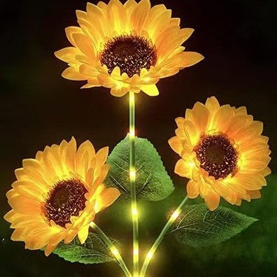 Solar-Powered Decorative Sunflower Garden Stake With Multi-Bloom LED Waterproof Panel Stornfield