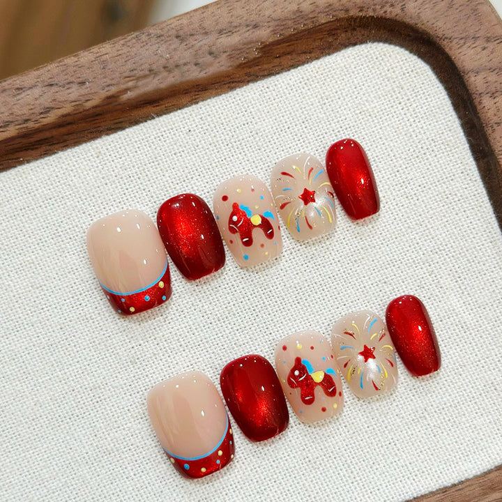 Elegant French Tip Press-On Nail Set Stornfield