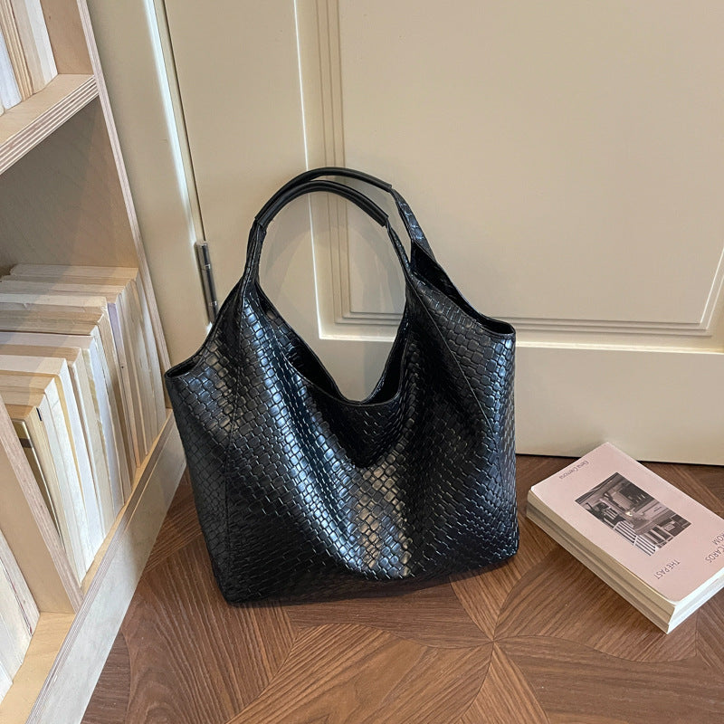 Woven Leather Tote Bag