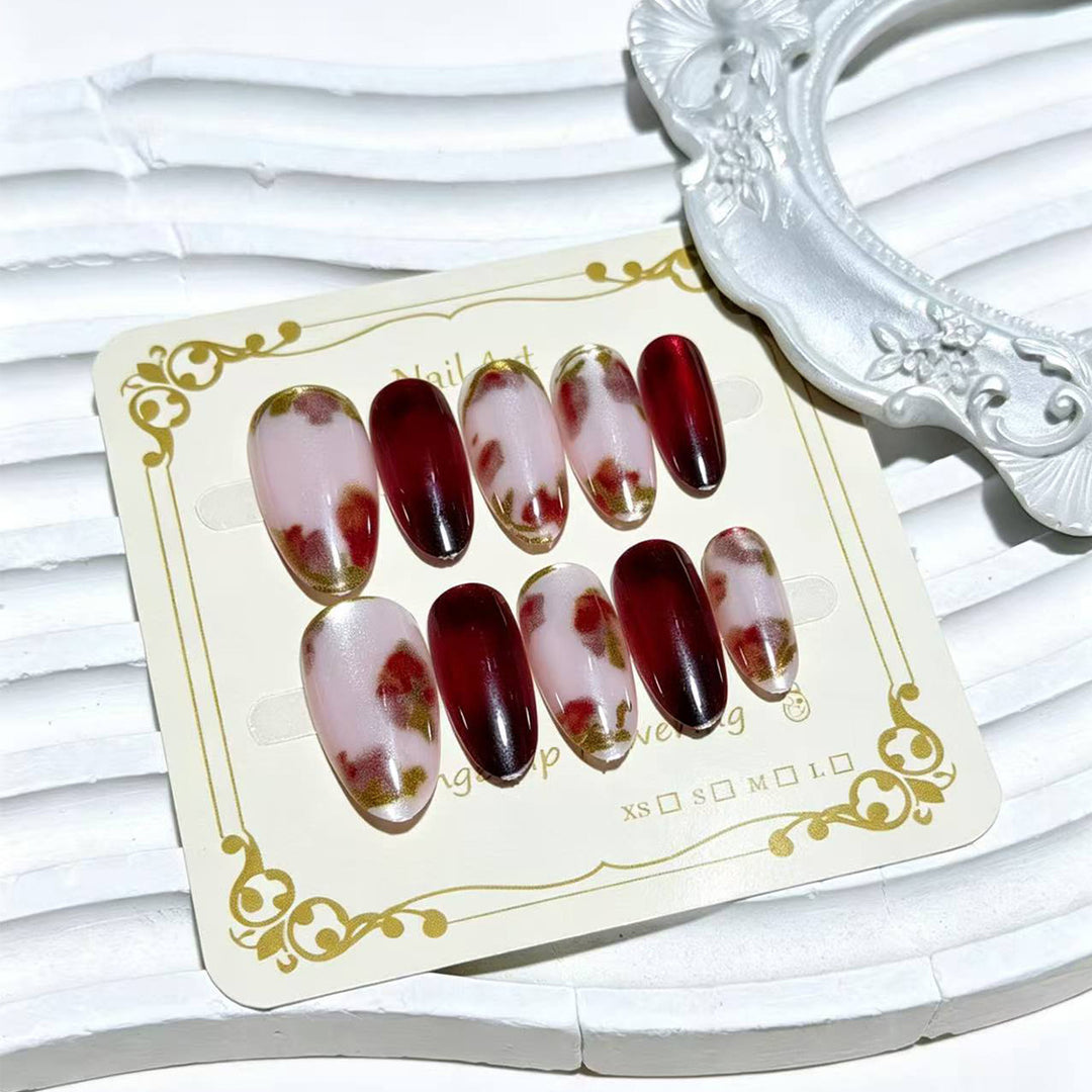 Premium Decorative Floral Press-On Nail Art Stornfield