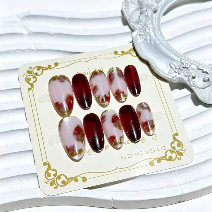 Premium Decorative Floral Press-On Nail Art Stornfield