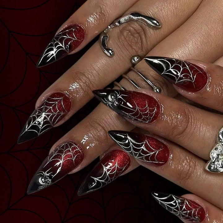Artistic Spider Web Press-On Nails Stornfield