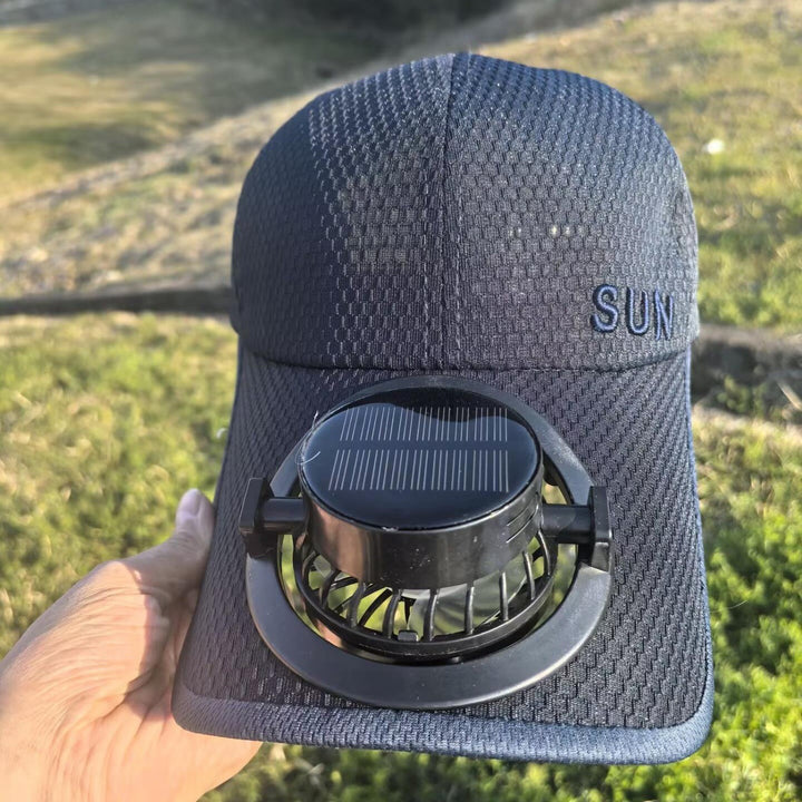 Sun Cap with removable solar fan, breathable mesh and adjustable umbrella Stornfield