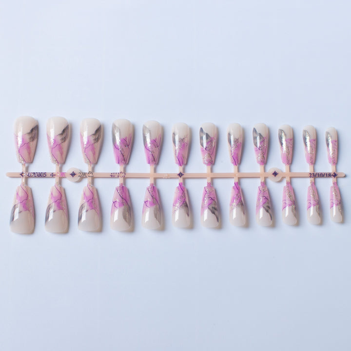 Artistic Nail Design Kit with Marble Effect