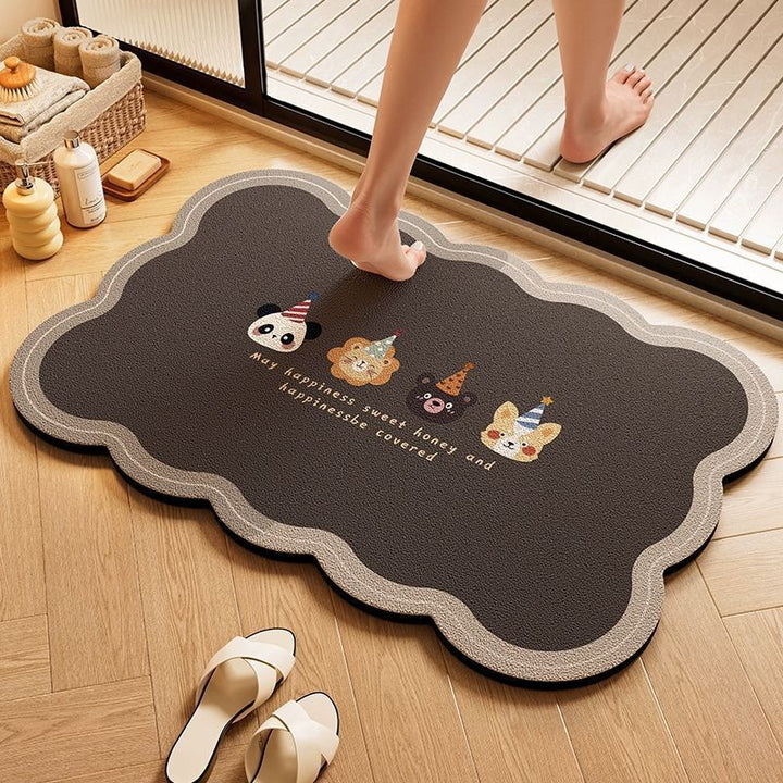 Playful Dog-Themed Bath Rug