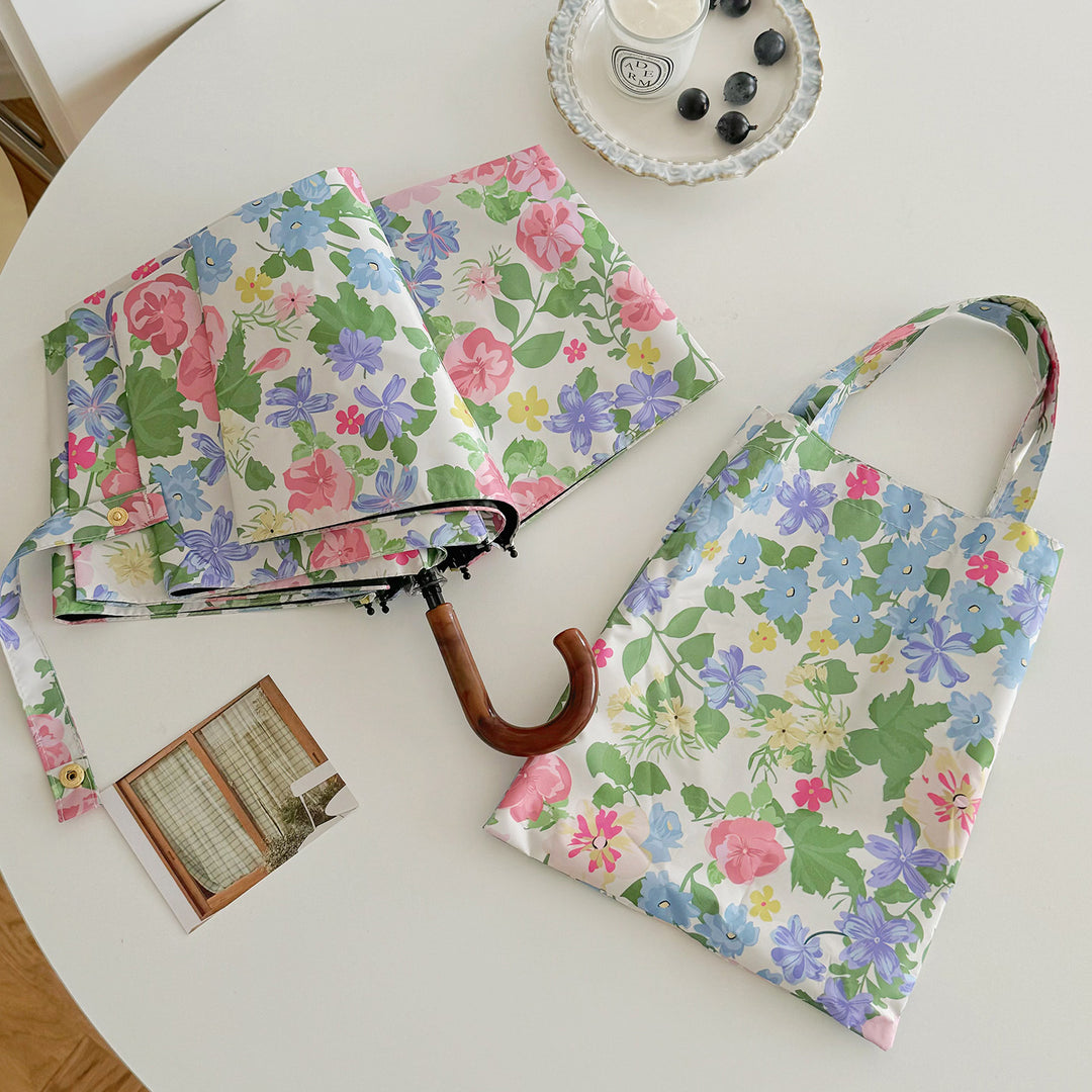 Women Folding Umbrella with Exquisite Floral Design Stornfield