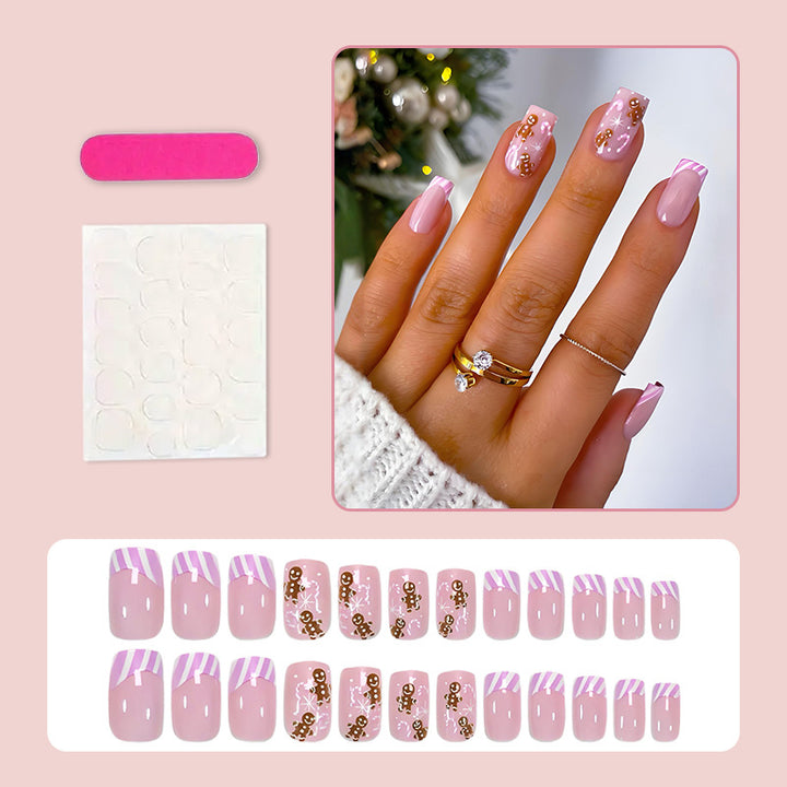 Artificial nail set with festive glitter and Christmas motifs Stornfield