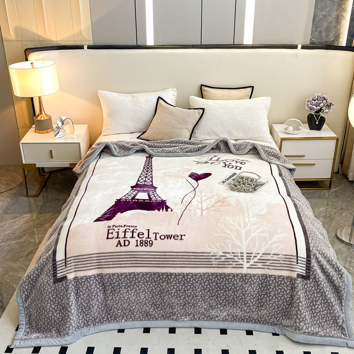 Floral Patterned Fleece Throw Blanket Stornfield